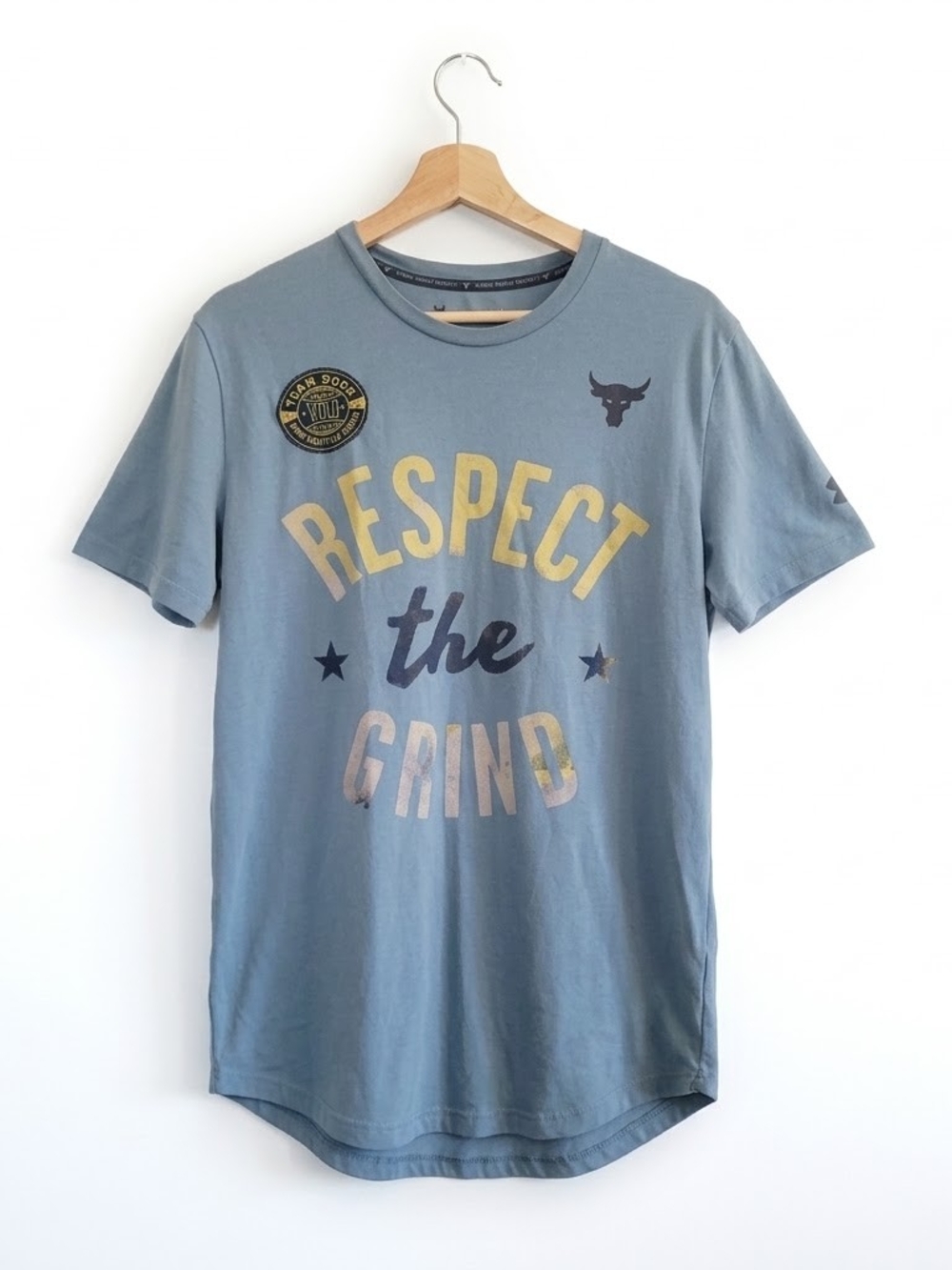 UNDER Armour Respect The Grind Graphic Tee - Dusty Blue Men's S/P Gym Athleisure